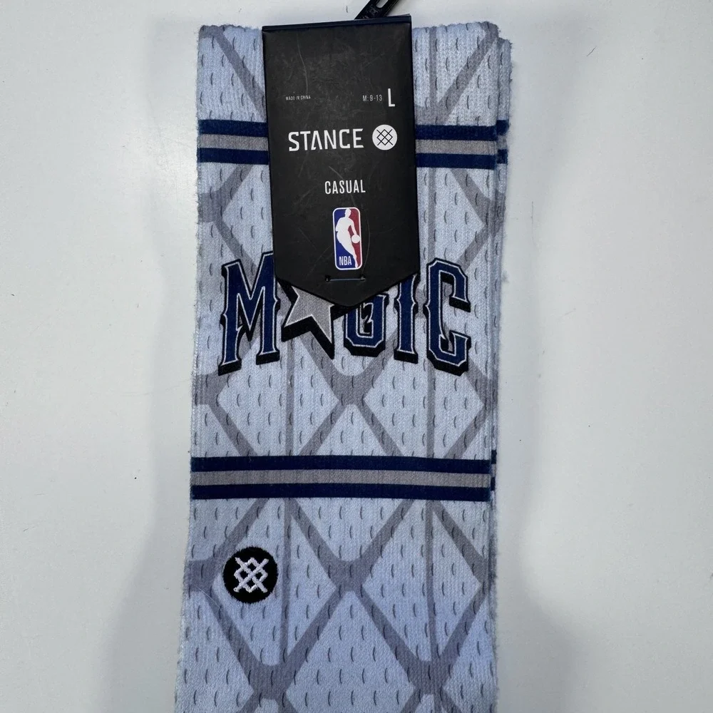 STANCE NBA Orlando Magic Crew Socks Casual Kingdom Rise Gray Black Mens Large